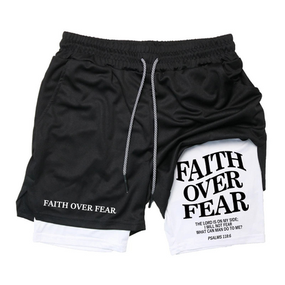 Men’s 2-in-1 Gym Shorts – Christian Workout Shorts w/ Phone Pocket & Towel Loop