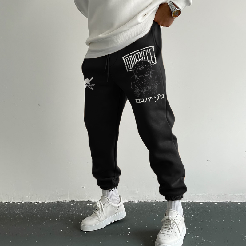 Men's Anime Print Fleece Sweatpants