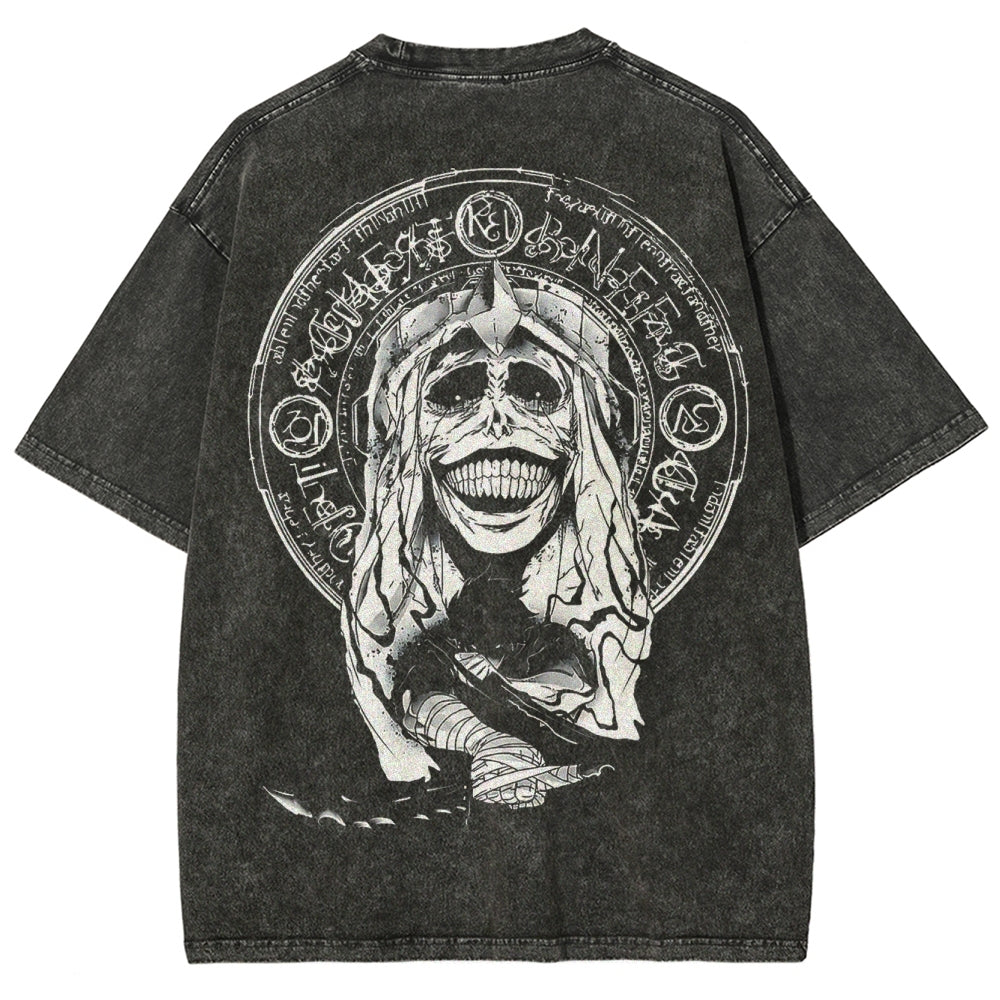 Solo Leveling God Statue Printed Unisex Washed T-Shirt