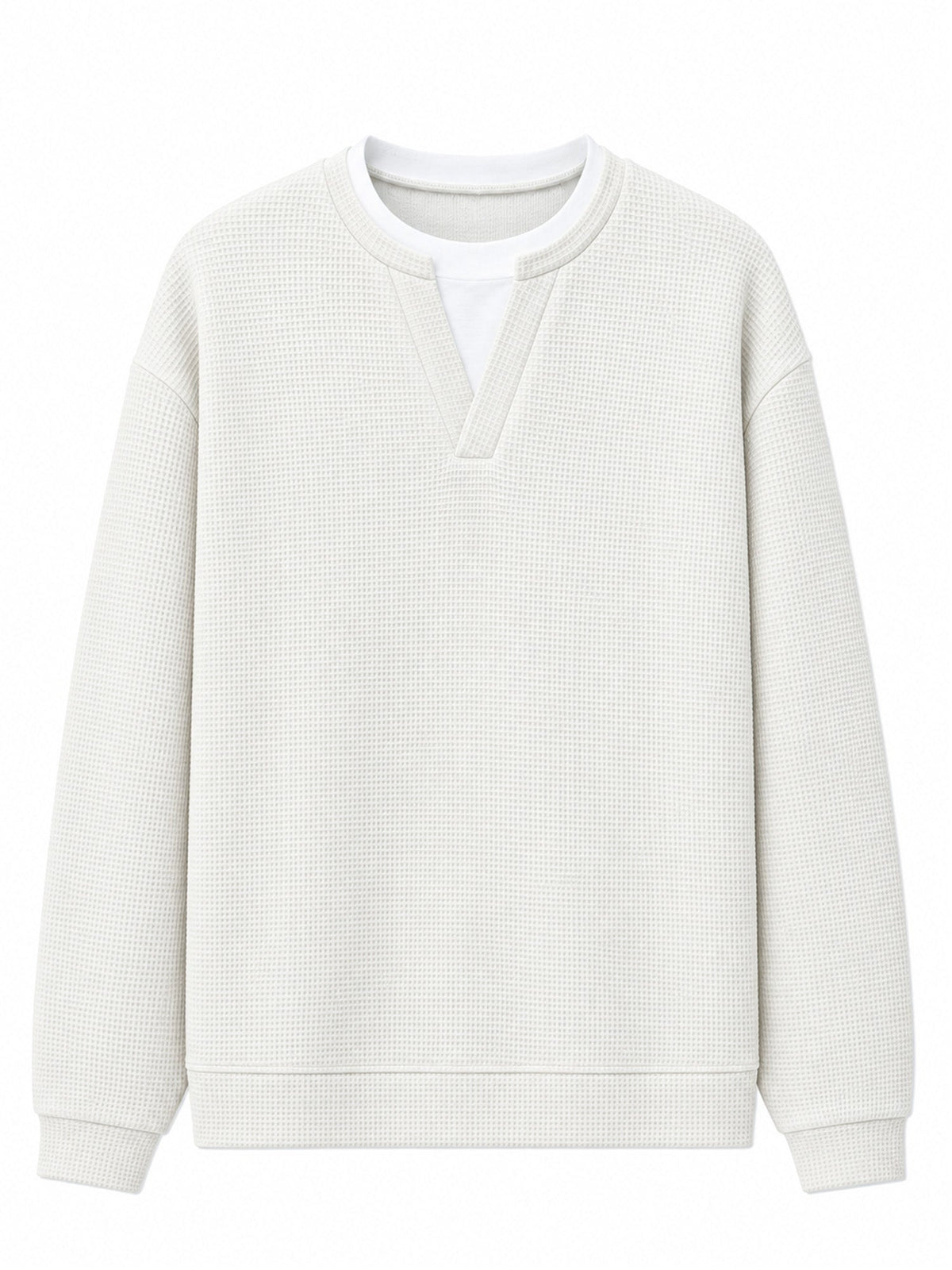 Men's Premium Textured Notched-Neck Pullover