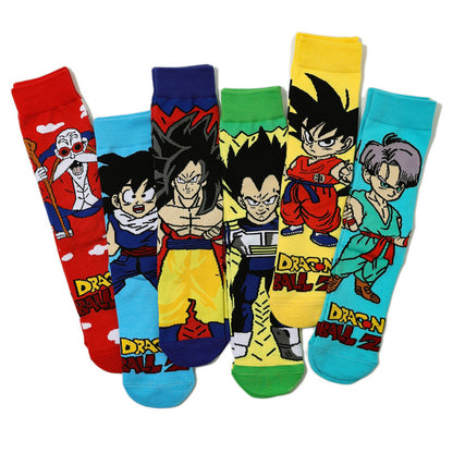 Unisex Anime Middle Tube Cotton Socks Cartoon Long Tube Trendy Personality Cotton Socks