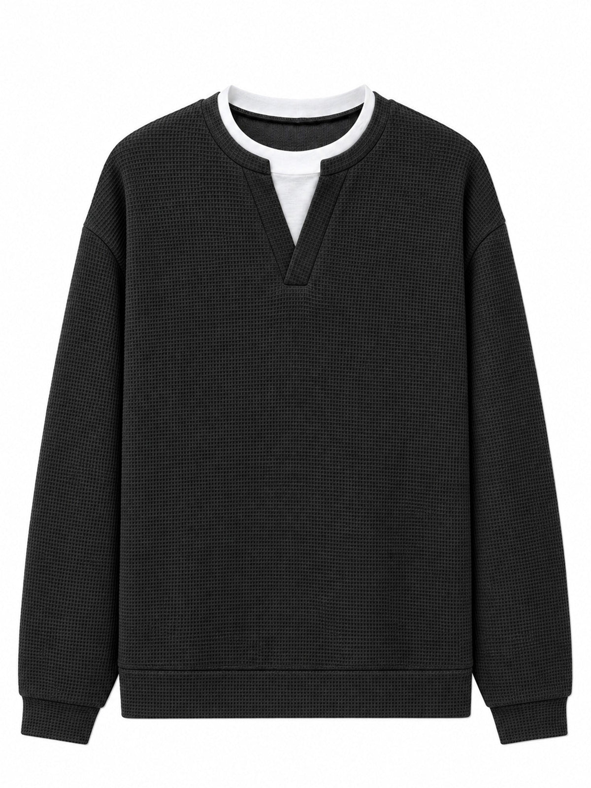 Men's Premium Textured Notched-Neck Pullover