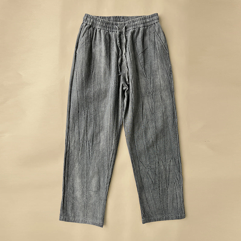 Men's Vintage Elastic Waist Pocket Casual Pants
