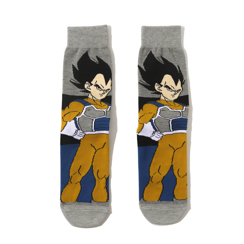 Unisex Anime Middle Tube Cotton Socks Cartoon Long Tube Trendy Personality Cotton Socks