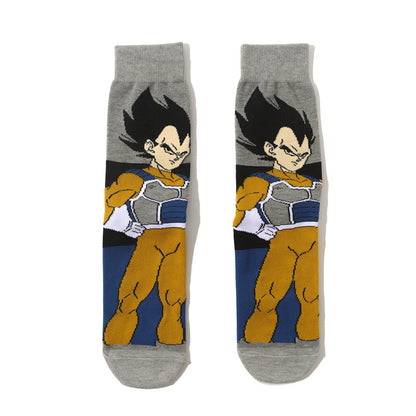 Unisex Anime Middle Tube Cotton Socks Cartoon Long Tube Trendy Personality Cotton Socks