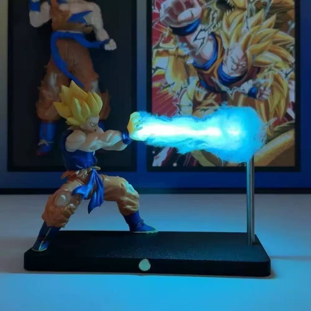Super Saiyan Magnetic LED Night Light – Kamehameha Wave Effect Lamp