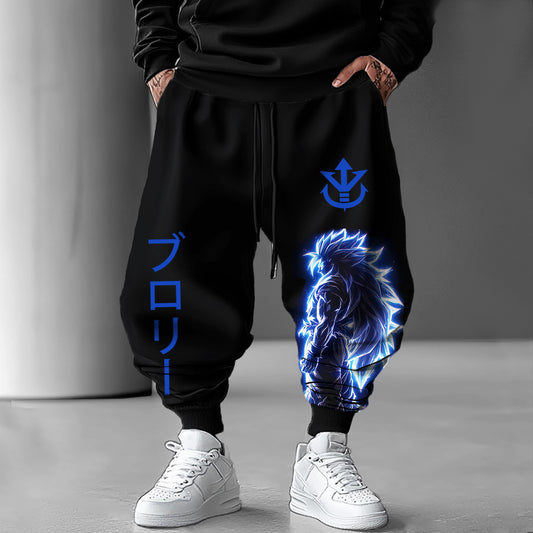 Unisex Anime Print Oversized Harem Pants
