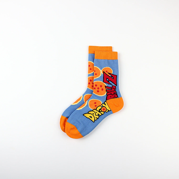 Unisex Anime Mid-tube Cotton Socks Cartoon Trendy Personality Cotton Socks
