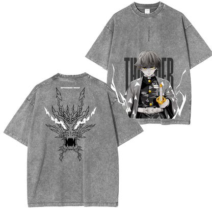 Zenitsu Demon Slayer Unisex Washed T-Shirt