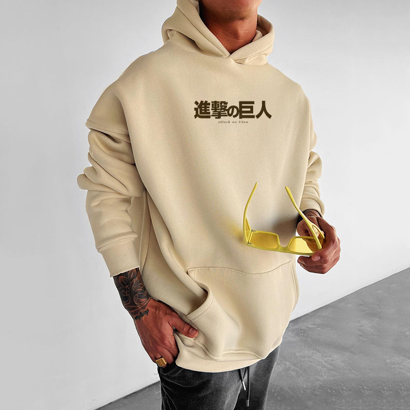 Retro Casual Giant Letter Print Hoodie