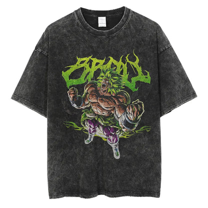 Anime Print Oversized Vintage Tee