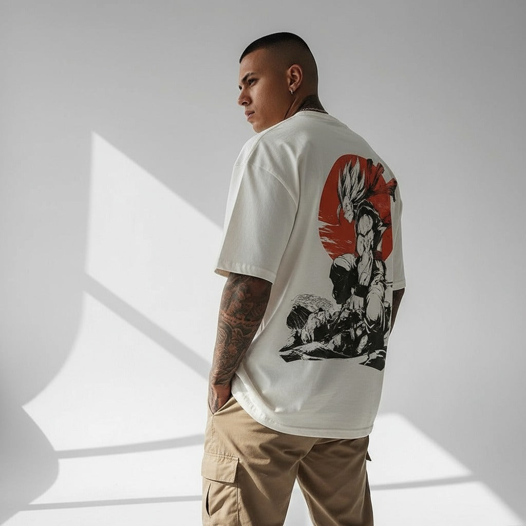 Oversized T-Shirt Oversized Streetwear Gohan DBZ Premium White