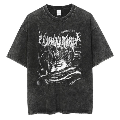 Anime Berserk Guts - Washed Vintage T-Shirt Ver. 4