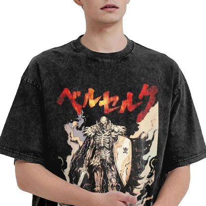 Anime Berserk Guts Victory Washed Vintage T-Shirt