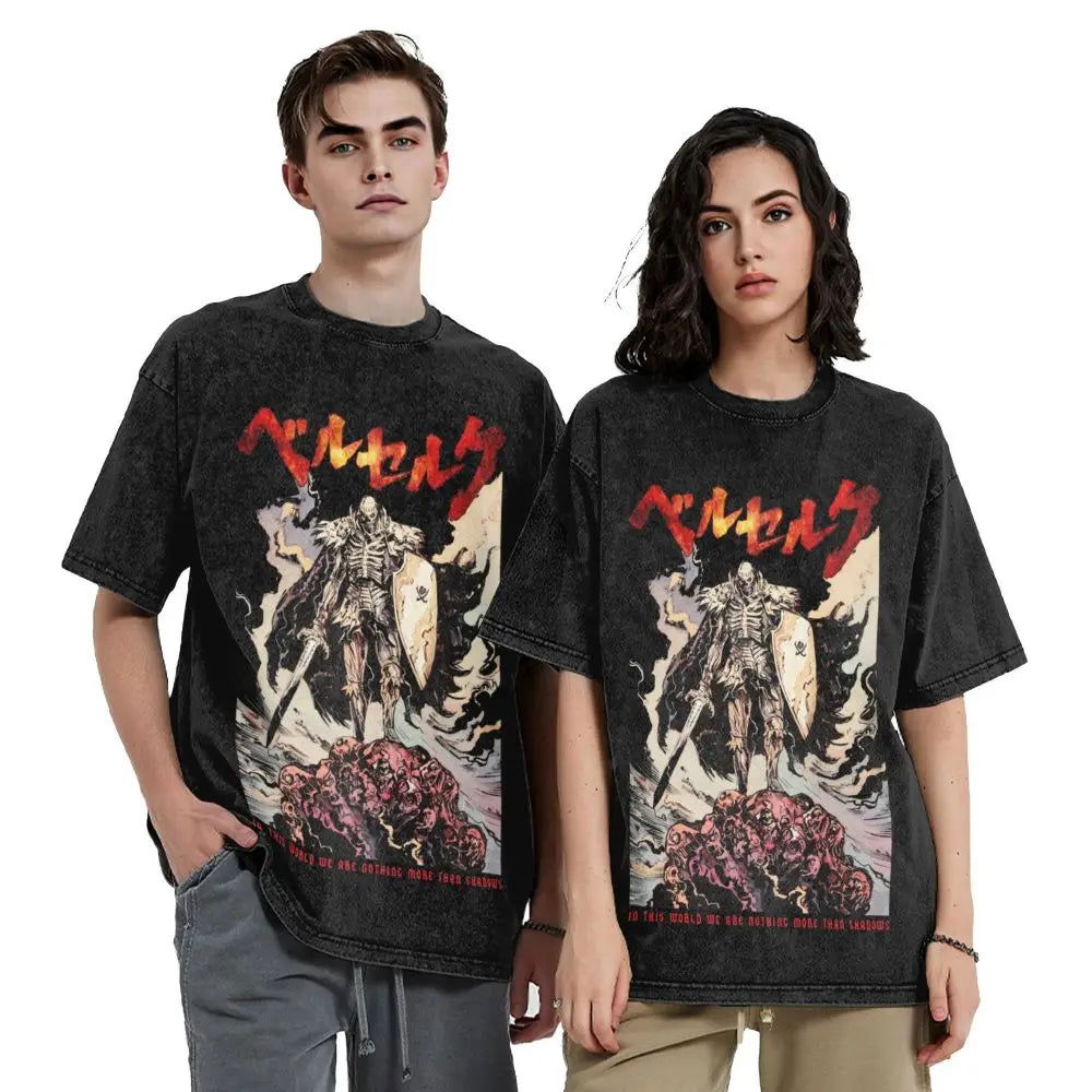 Anime Berserk Guts Victory Washed Vintage T-Shirt