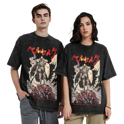 Anime Berserk Guts Victory Washed Vintage T-Shirt