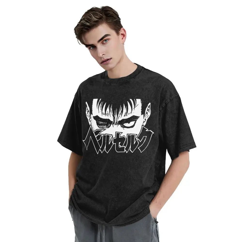 Anime Berserk Guts Washed Vintage T-Shirt