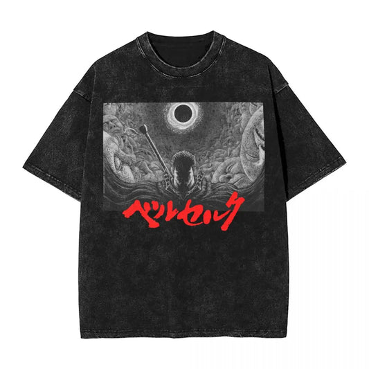 Anime Berserk Guts Washed Vintage T-Shirt - Fight Mode