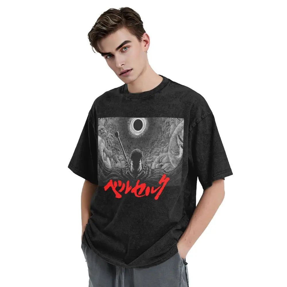 Anime Berserk Guts Washed Vintage T-Shirt - Fight Mode
