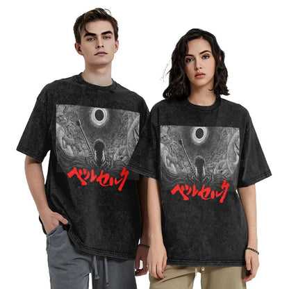 Anime Berserk Guts Washed Vintage T-Shirt - Fight Mode