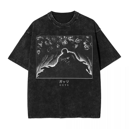 Anime Berserk Guts Washed Vintage T-Shirt - Fight Mode