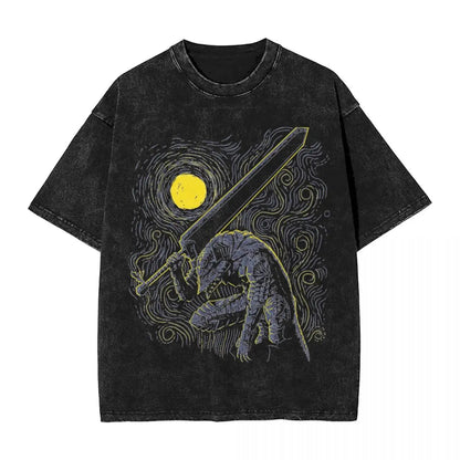 Anime Berserk Guts Washed Vintage T-Shirt - Ver. 2