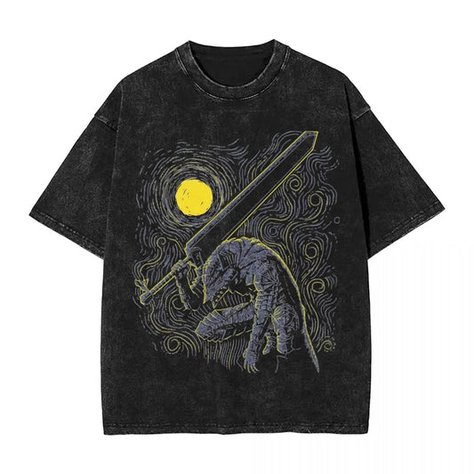 Anime Berserk Guts Washed Vintage T-Shirt - Ver. 2