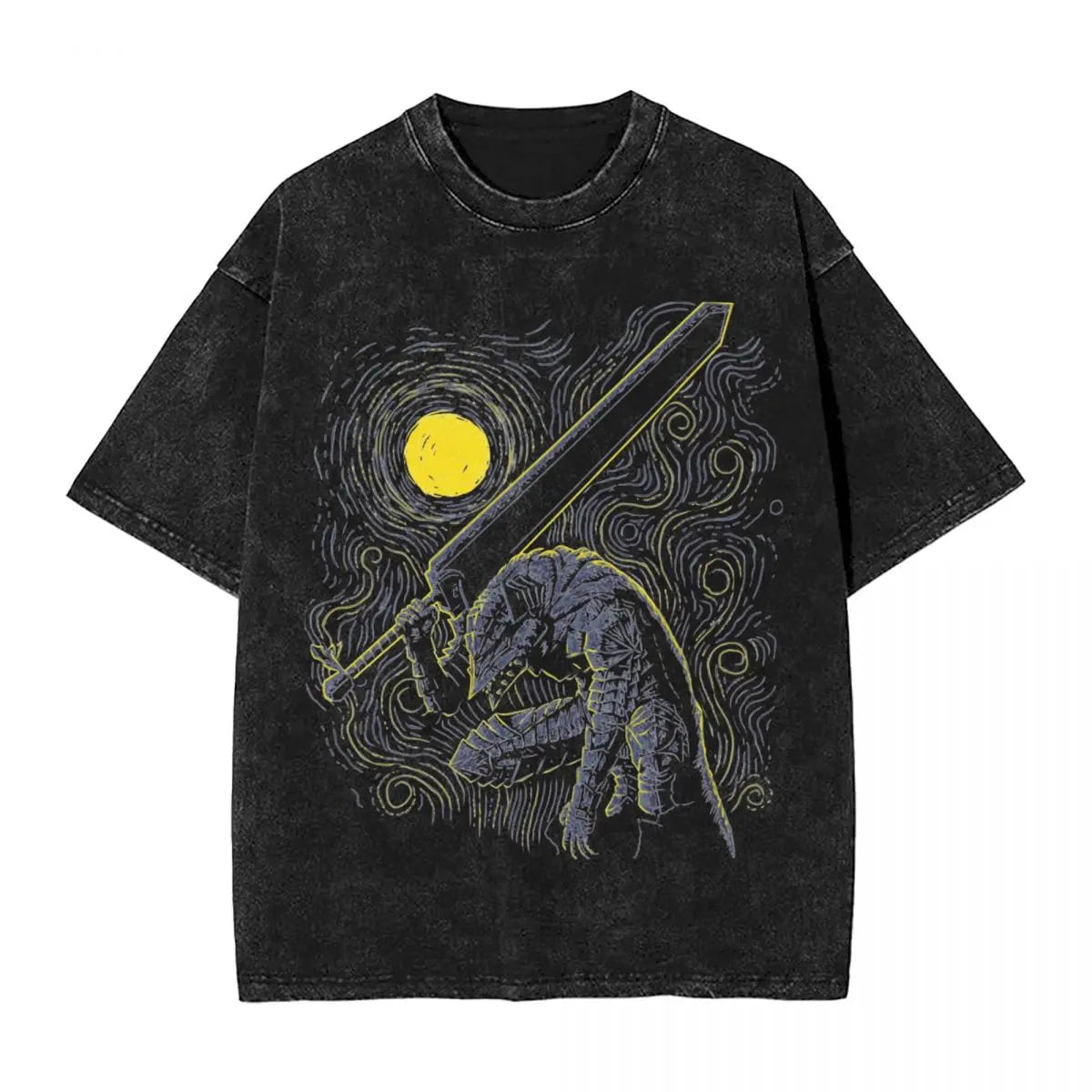 Anime Berserk Guts Washed Vintage T-Shirt - Ver. 2