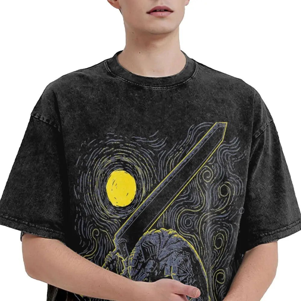 Anime Berserk Guts Washed Vintage T-Shirt - Ver. 2