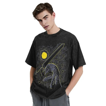 Anime Berserk Guts Washed Vintage T-Shirt - Ver. 2