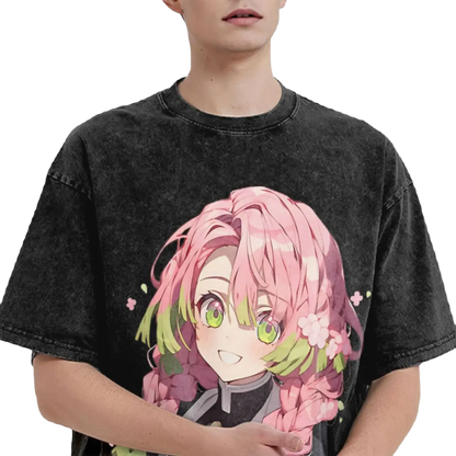 Anime Washed T-Shirt - Love Demon Slayer