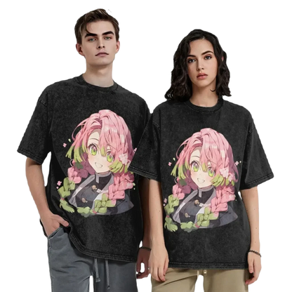 Anime Washed T-Shirt - Love Demon Slayer