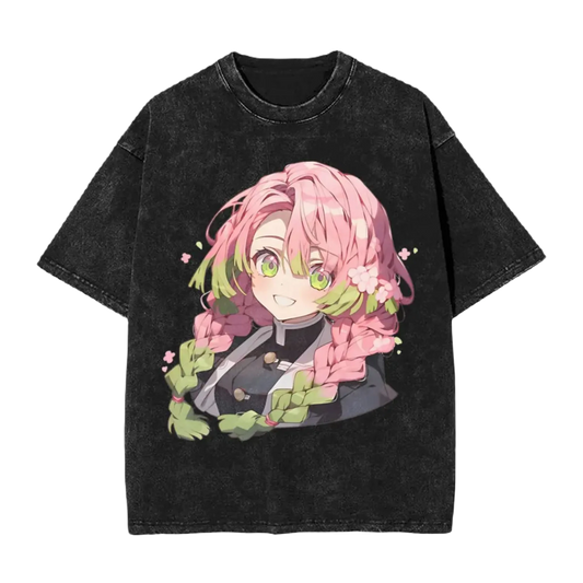 Anime Washed T-Shirt - Love Demon Slayer