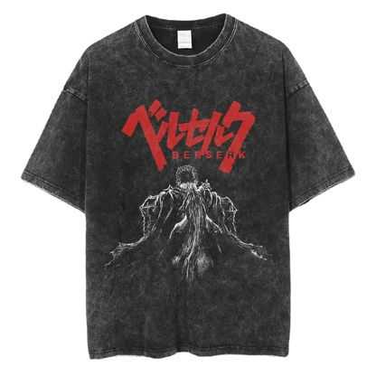 Anime Berserk Guts Washed Vintage Tee Ver. 2