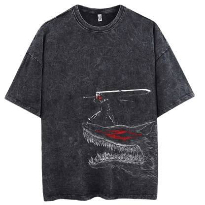 Anime Berserk Guts Washed Vintage Tee Ver. 2