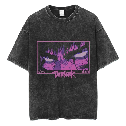 Anime Berserk Guts Washed Vintage Tee Ver. 2