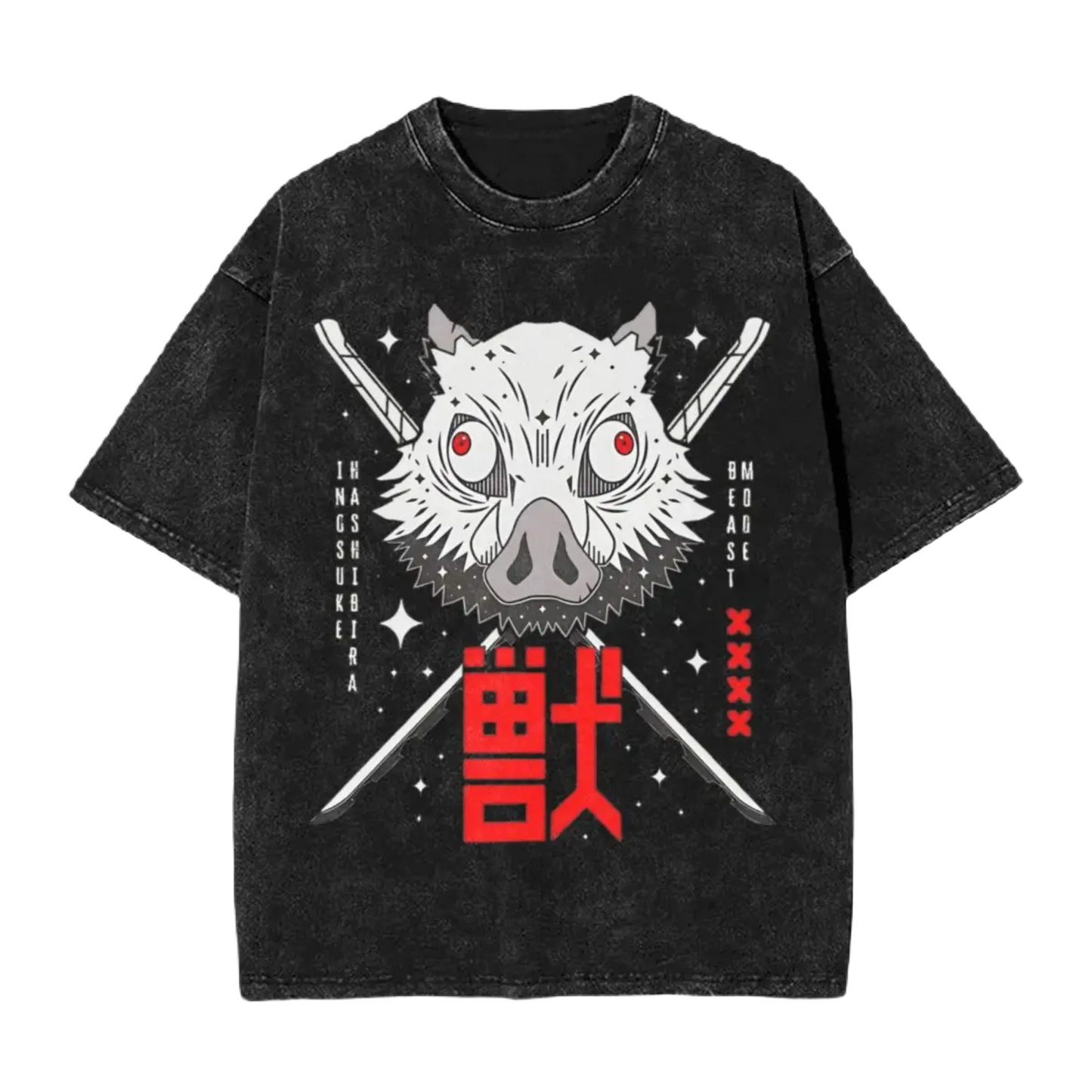 Anime Washed Cotton T-Shirt - Beast Demon Slayers