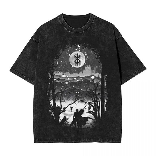 Berserk Guts Anime Washed Vintage T-Shirt - Ver. Night