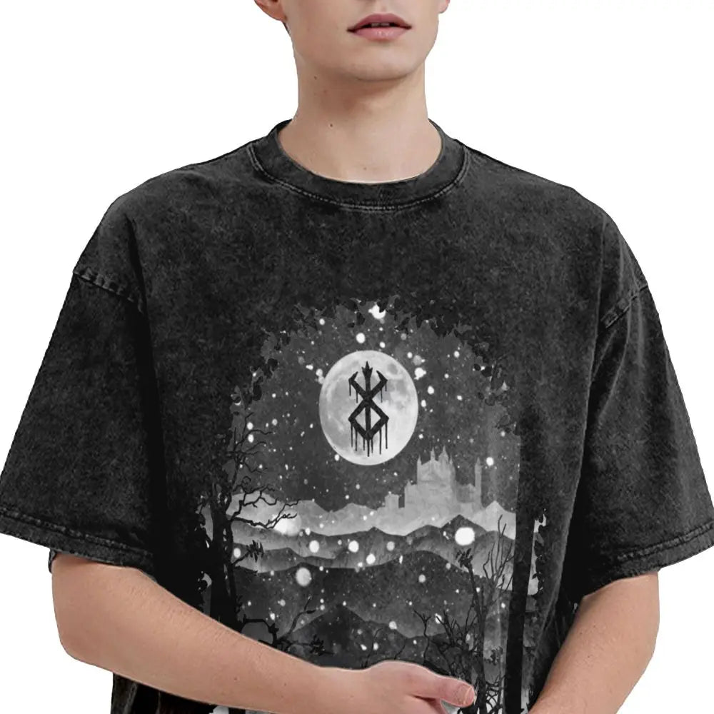 Berserk Guts Anime Washed Vintage T-Shirt - Ver. Night