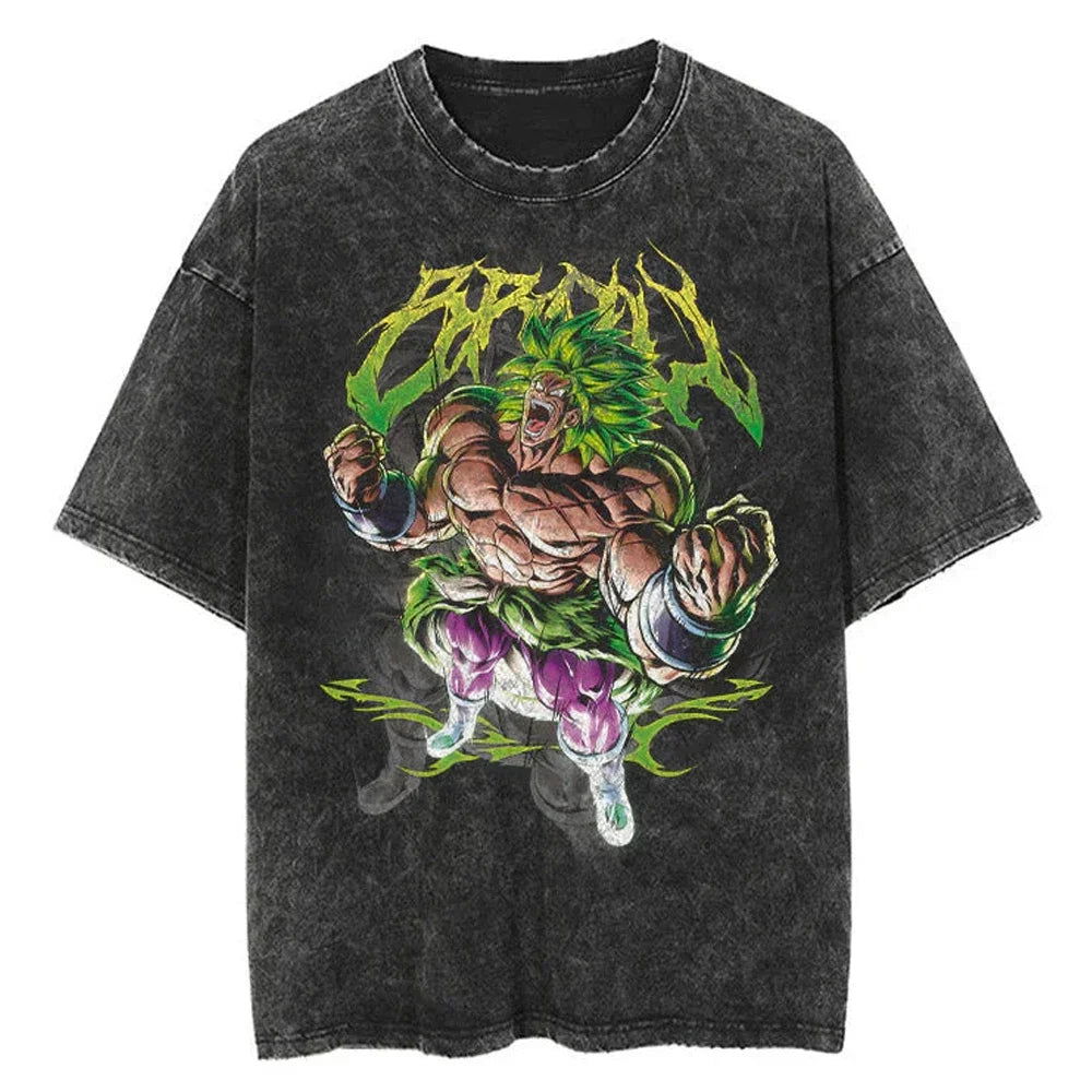 Broly Dragon Ball Washed Vintage Oversize T-Shirt - Anime Streetwear
