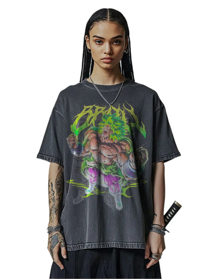 Broly Dragon Ball Washed Vintage Oversize T-Shirt - Anime Streetwear