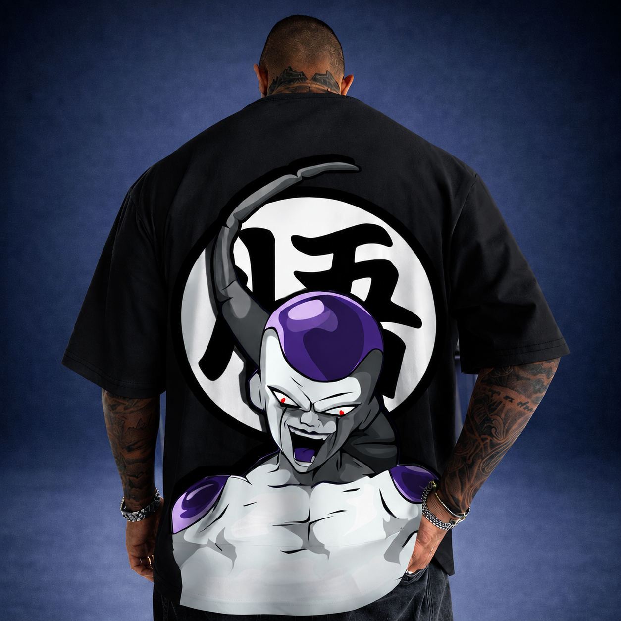 Oversized T-Shirt Oversized Streetwear Plus Size Freeza Dragon Ball Z/Super Black