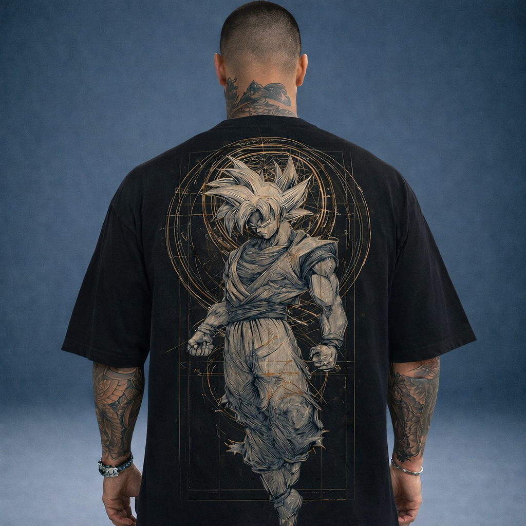 Oversized T-Shirt Streetwear Oversized Goku Phase 1 Black