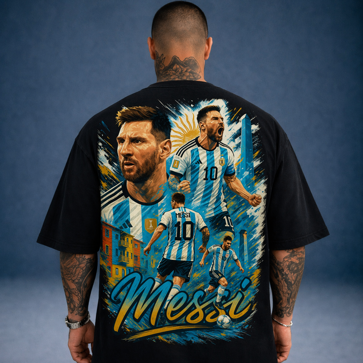Oversized T-Shirt Oversized Leo Messi Seleção Argentina