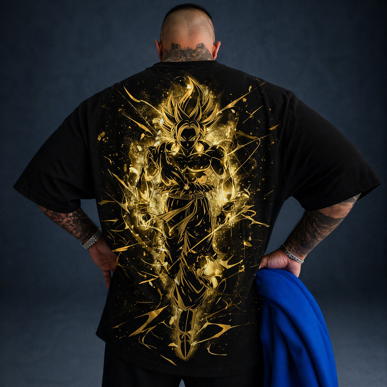 Oversized T-Shirt Oversized Son Goku Super Saiyan All Black