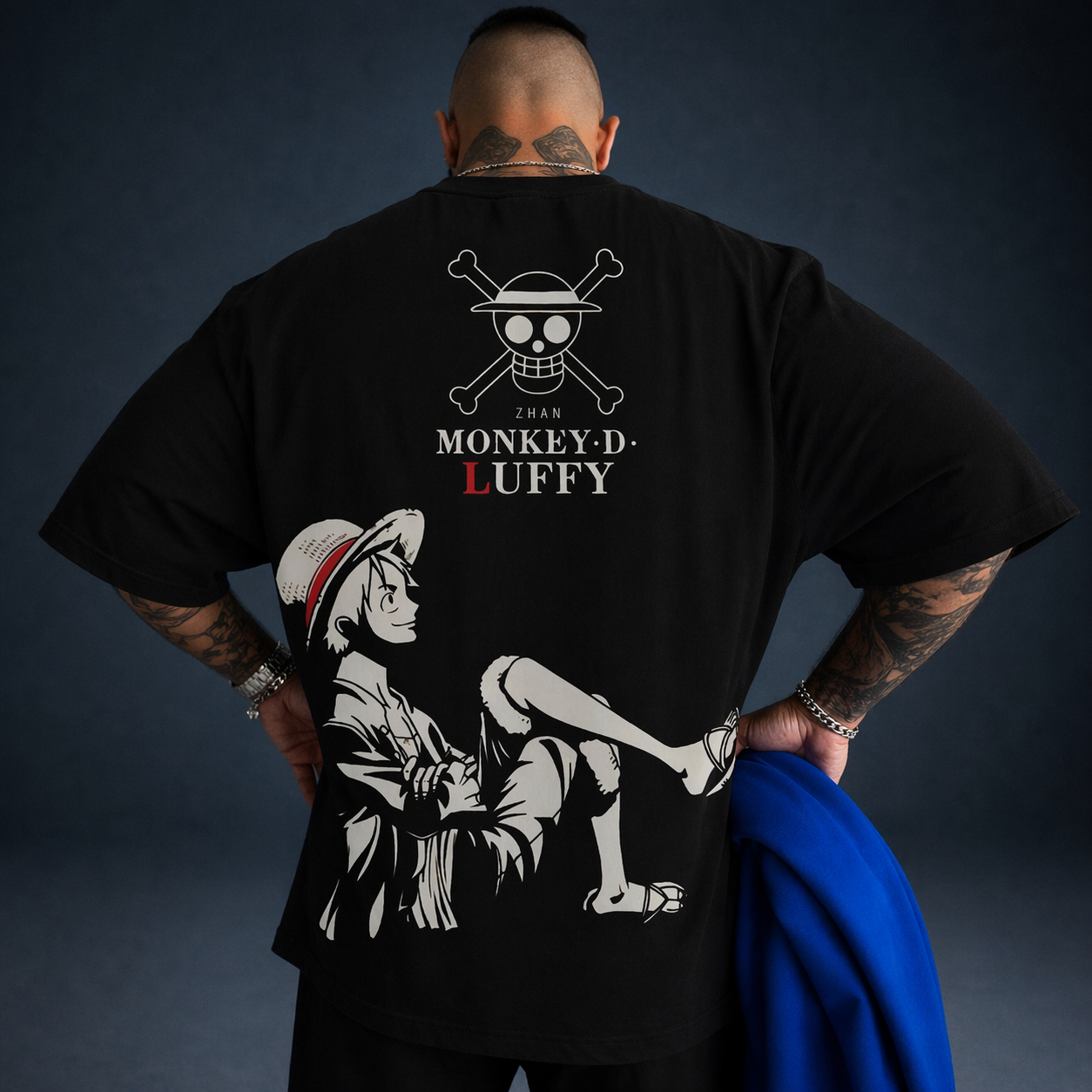 Oversized T-Shirt Oversized Streetwear Monkey D.Luffy Black