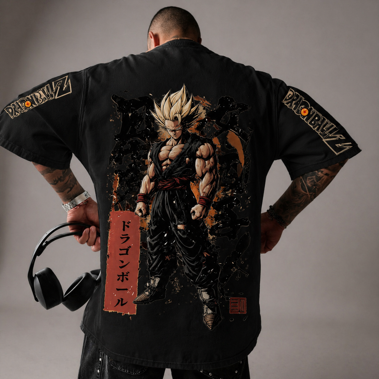 Oversized T-Shirt Oversized Streetwear Son Goku Edição Limitada Black