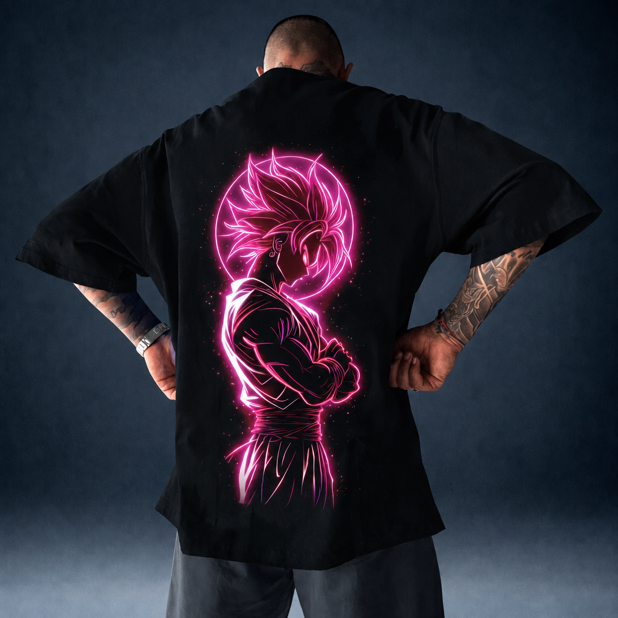 Oversized T-Shirt Oversized Streetwear Golden Goku Black