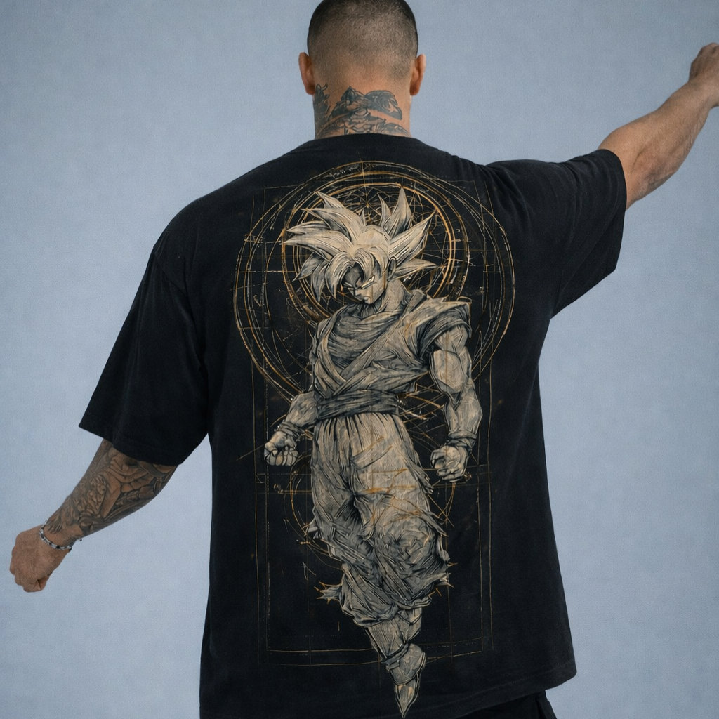 Oversized T-Shirt Streetwear Oversized Goku Phase 1 Black