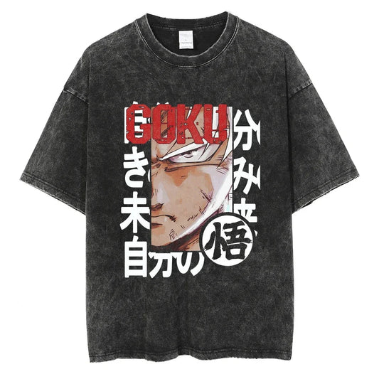 Dragon Ball T-Shirt - Goku Anime Streetwear - Oversized Washed  Vintage
